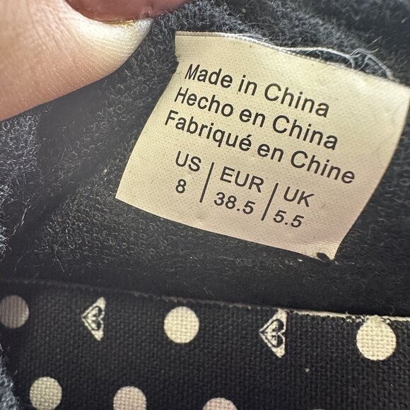 Roxy Women's size 8 Black Canvas Ruched Heel Slip On Shoes - Picture 8 of 8